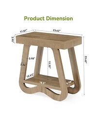 Tribesigns 2-Tier Side Table, Narrow End Table for Small Space | Modern Wooden Sofa Table, Couch Side Table