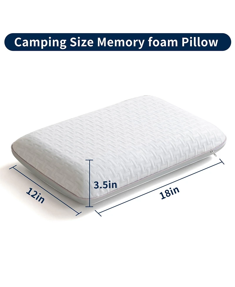 Piscifun Memory Foam Camping Travel Nap Pillow Washable Breathable Cover Support Neck Shoulder Back