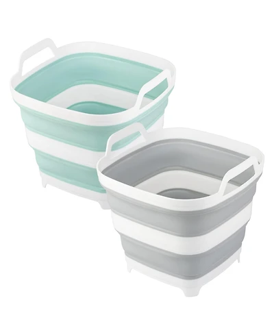 Piscifun 2 Pack Collapsible Ice Bucket Foldable Drink Cooler Multi Purpose Storage Tub