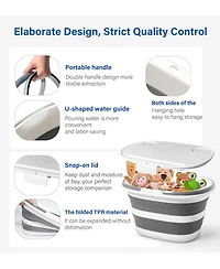 Piscifun 16L Collapsible Silicone Bucket With Multi Functional Lid Foldable Portable Camping Cleaning Storage