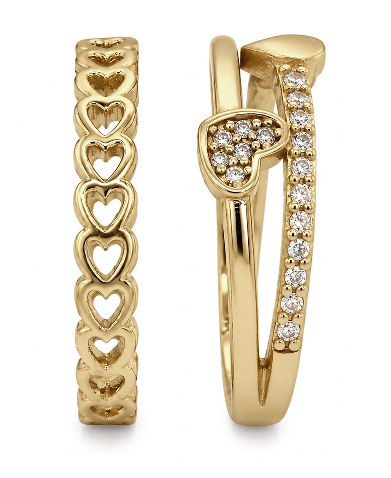 And Now This 2-Pc. Cubic Zirconia 18k Gold Plated Brass Ring Set, Macy's Exclusive