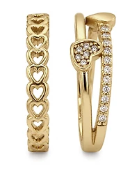 And Now This 2-Pc. Cubic Zirconia 18k Gold Plated Brass Ring Set, Macy's Exclusive