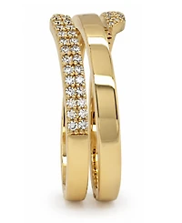 And Now This Cubic Zirconia 18k Gold Plated Brass Coil Ring, Macy's Exclusive