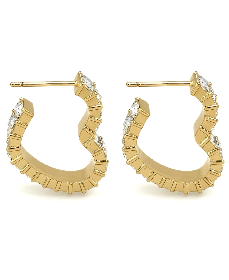 And Now This 18k Gold Plated Brass Heart Hoop Earrings, Macy's Exclusive