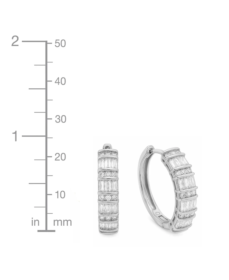 And Now This Cubic Zirconia Hinge Hoop Earrings