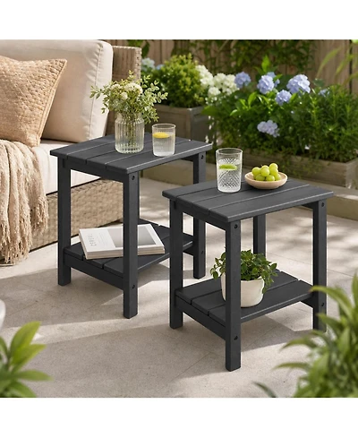 homfan Set of 2 Hdpe Side Table