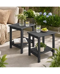 homfan Set of 2 Hdpe Side Table