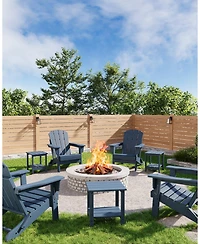 homfan Adirondack Square Outdoor Side Table – 2-Tier Storage Patio Side Table, Hdpe End Table for Patio, Pool, Deck, Indoor or Backyard