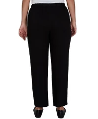 Alfred Dunner Petite Travel Advisory Pull-On Elastic-Waist Crinkle-Texture Ankle Pants