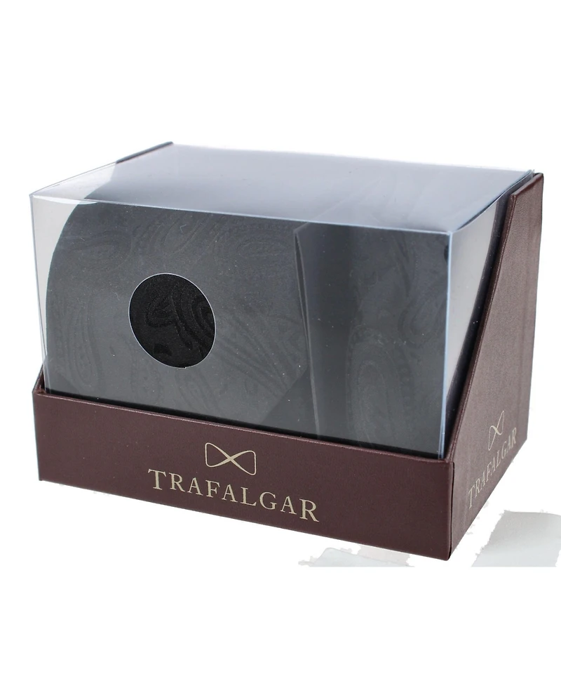 Trafalgar Men's Banbury Tone on Paisley Silk Necktie and Pocket Square Set