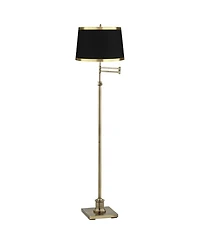 360 Lighting Modern Adjustable Swing Arm Floor Lamp 70" Tall Brass Metal Drum Shade for Living Room Reading House Bedroom