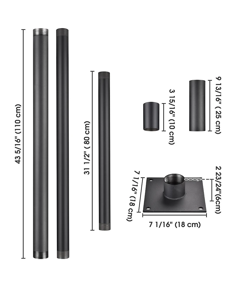 Yescom String Light Poles Festoon Posts with Bracket Clamp for Event Party Garden Deck Decor Patio Sun Shade 4 Pack