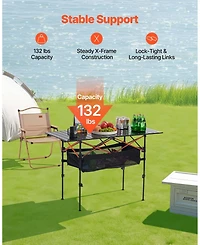 Sevorley Folding Aluminum Camping Table with Adjustable Height and Carry Bag