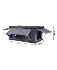 Sevorley Aluminum Hard Shell Rooftop Tent for 2-3 Person with Led Light, 2 Windows and Mattress