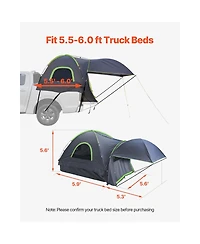 Sevorley Pickup Truck Bed Tent for 5.5-6.0 ft Beds, Waterproof 2-3 Person Tent with Awning