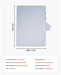 Sevorley Wearable Camping Blanket, Waterproof Fleece Stadium Blanket, 79 x 59 in