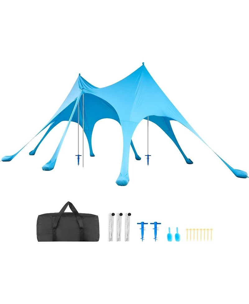 Sevorley Pop Up Beach Tent Sun Shelter, Upf 50 Plus, 20 x 13 feet Canopy