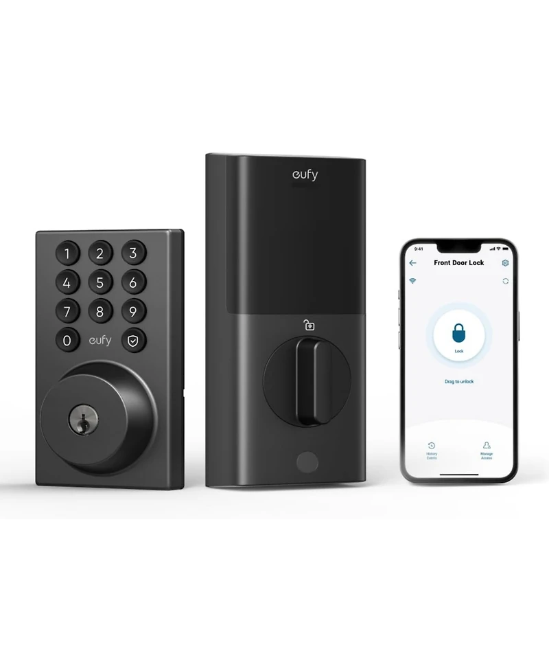 eufy Smart Lock C30, Keyless Wi-Fi Deadbolt, No Bridge, Easy Install, App Control, Reliable Power, Bhma Grade3