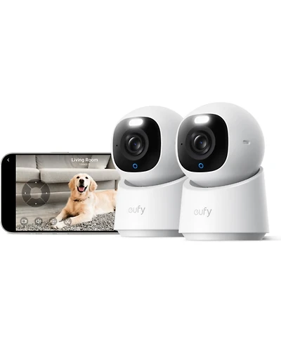 eufy 4K Indoor Cam E30,2 Pack, 360 Coverage,PetandHuman tracking, Color Night Vision, Homekit/Alexa compatible,Local Storage
