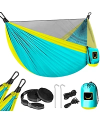 Piscifun Camping Hammock With Mosquito Net Portable Tree Straps For Outdoor Hiking Beach Backyard