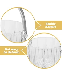 Piscifun Portable Clear Plastic Ice Bucket With Handle and Clip 60oz Capacity For Home Bar Parties