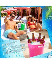 Piscifun 6 Plastic Ice Buckets With Scoops 6L Large Capacity For Parties Weddings