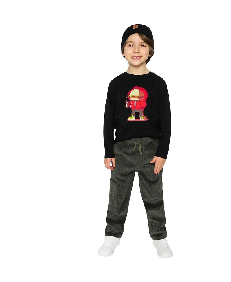 Deux par Deux Little and Big Boy Long Sleeve Organic Cotton T-Shirt