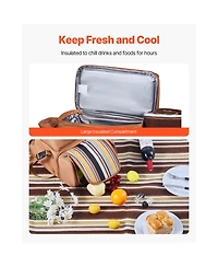 Sevorley 4-Person Picnic Backpack with Insulated Cooler, Blanket and Cutlery Set