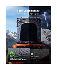Sevorley Aluminum Hard Shell Rooftop Tent for 2-3 Person with Led Light, Window and Mattress