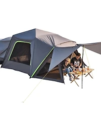 Sevorley Suv Camping Tent for 5-8 Person, 10x10 ft Waterproof PU2000mm Tent with Shade Awning