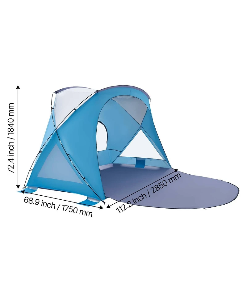 Sevorley 6-Person Beach Tent Sun Shelter with Upf 50 Plus Canopy and Mesh Windows