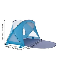 Sevorley 6-Person Beach Tent Sun Shelter with Upf 50 Plus Canopy and Mesh Windows