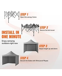 Sevorley 10x10 ft Pop Up Canopy Tent with Removable Sidewalls and Wheeled Bag