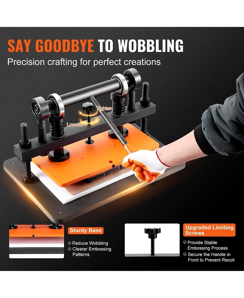 Sevorley Manual Leather Cutting Machine with 14.2 x 10.2 in Embossing Plate
