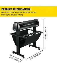 Sevorley 34 in Vinyl Cutter Machine Bundle with Floor Stand and Supplies