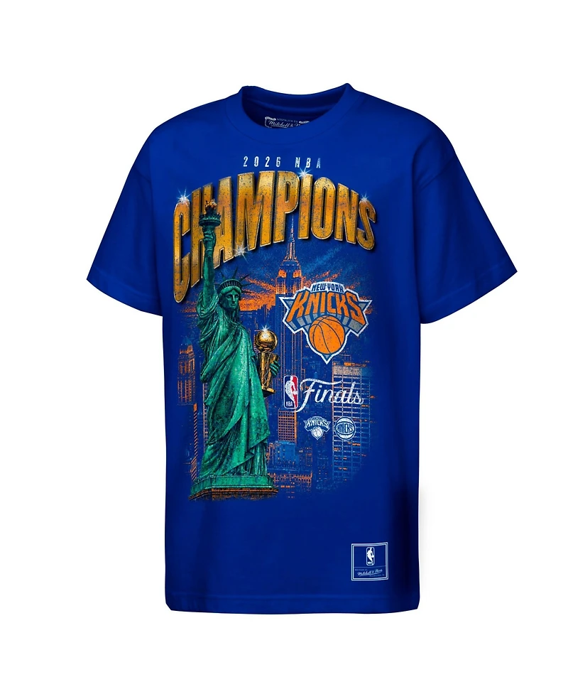 Mitchell & Ness Big Boys and Girls Blue New York Knicks Lady Liberty T-Shirt