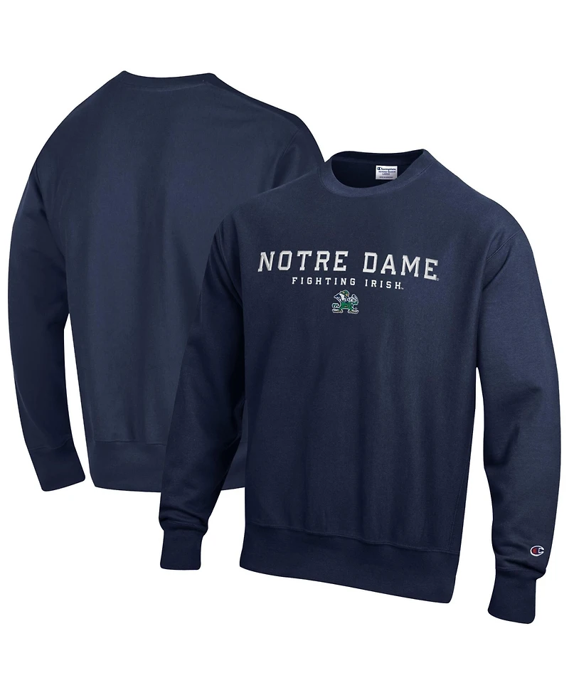 Champion Men's Navy Notre Dame Fighting Irish Relentless Reverse Weave Sweatshirt