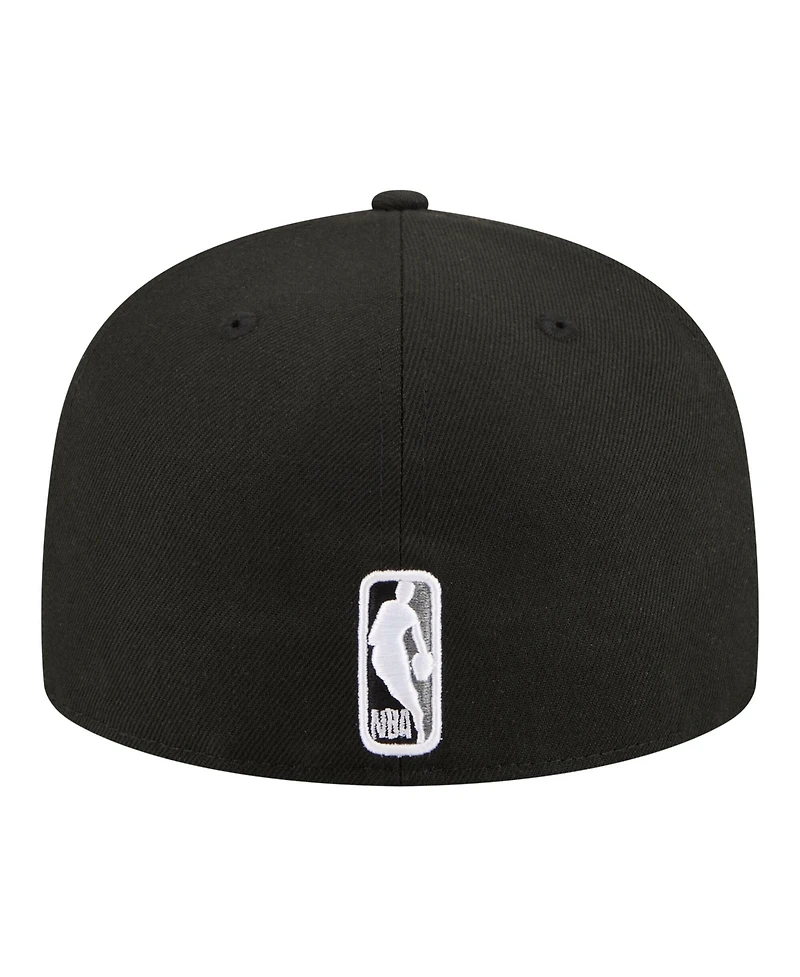 New Era Men's Black Brooklyn Nets Team Collage 59FIFTY Fitted Hat