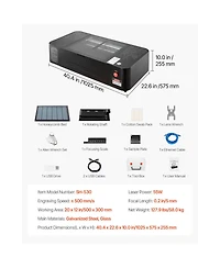 Sevorley 55W CO2 Laser Engraver and Cutter, with Camera Rotary Axis Water Pump