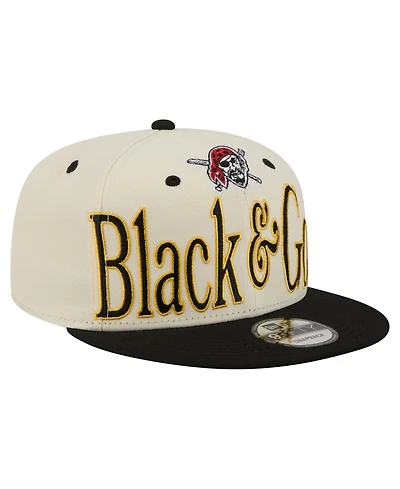 New Era Men's Cream Pittsburgh Pirates Oversized Slogan 9FIFTY Snapback Hat