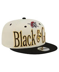 New Era Men's Cream Pittsburgh Pirates Oversized Slogan 9FIFTY Snapback Hat