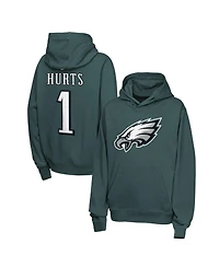 Nike Big Boys and Girls Jalen Hurts Midnight Green Philadelphia Eagles Name Number Club Fleece Hoodie