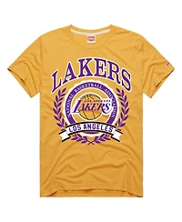Homage Men's and Women's Gold Los Angeles Lakers Crest Tri-Blend T-Shirt