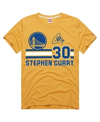 Homage Men's and Women's Stephen Curry Gold Golden State Warriors Jersey Remix Tri-Blend T-Shirt