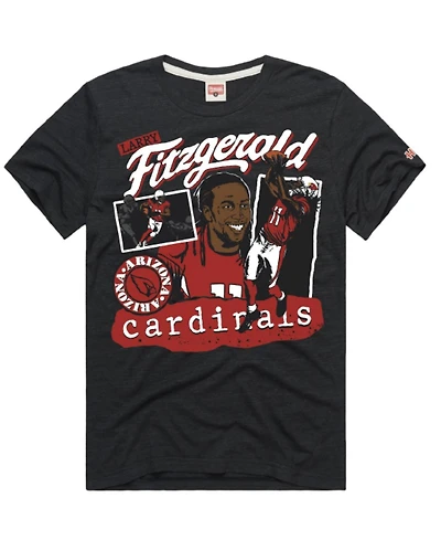 Homage Men's and Women's Larry Fitzgerald Charcoal Arizona Cardinals Classic Illustration Tri-Blend T-Shirt
