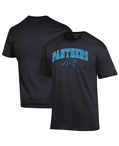Champion Men's Black Carolina Panthers Arch Over Logo T-Shirt