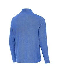 Antigua Men's Heather Royal Los Angeles Dodgers Back-to-Back World Series s Subtle Quarter-Zip Pullover Sweatshirt