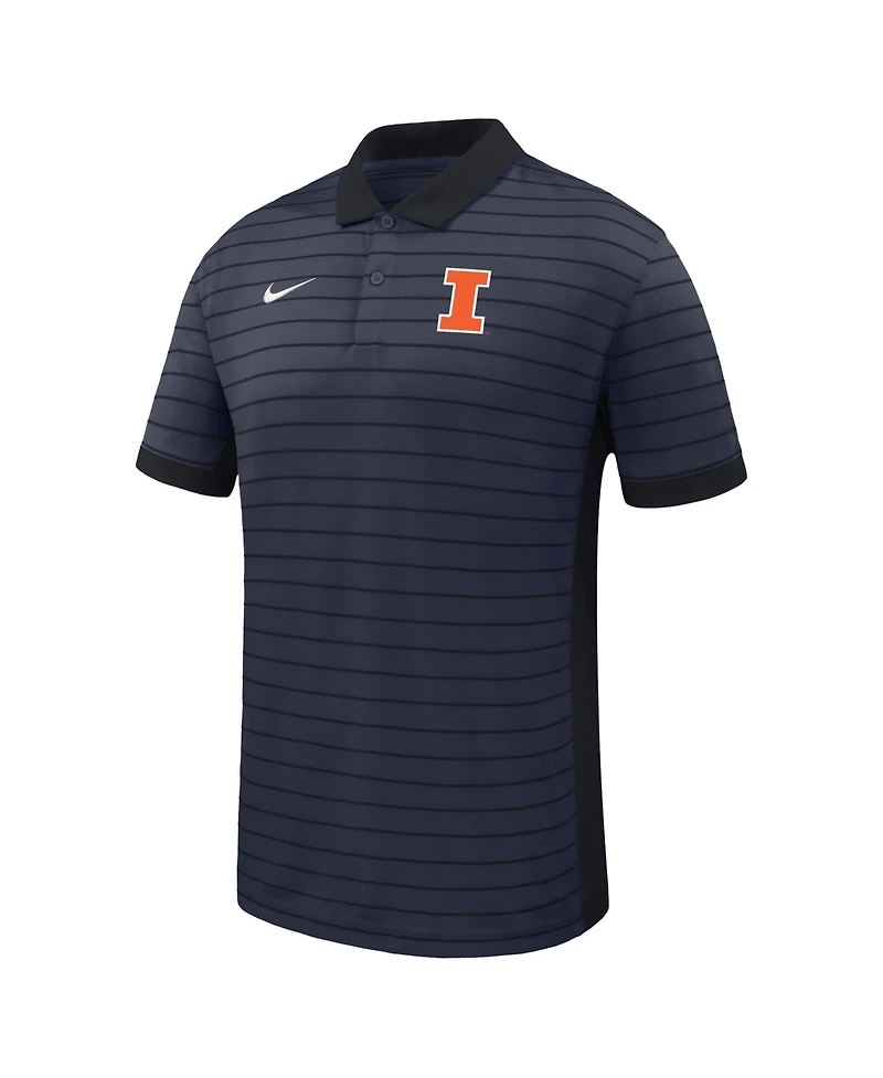 Nike Men's Navy Illinois Fighting Illini Victory Stripe Dri-fit Polo Shirt