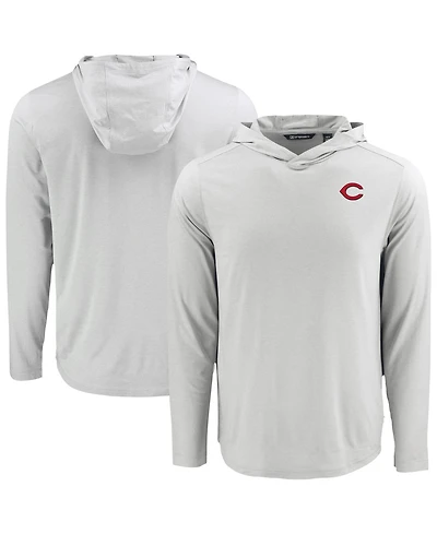 Cutter Buck Men's Gray Cincinnati Reds Coastline Epic Comfort Hoodie Long Sleeve T-Shirt