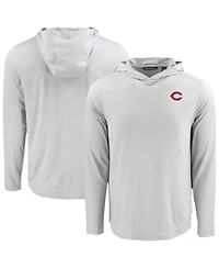 Cutter Buck Men's Gray Cincinnati Reds Coastline Epic Comfort Hoodie Long Sleeve T-Shirt